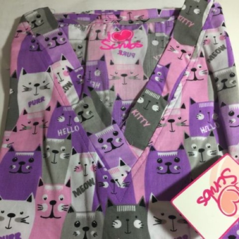 Large Cats Scrub Top